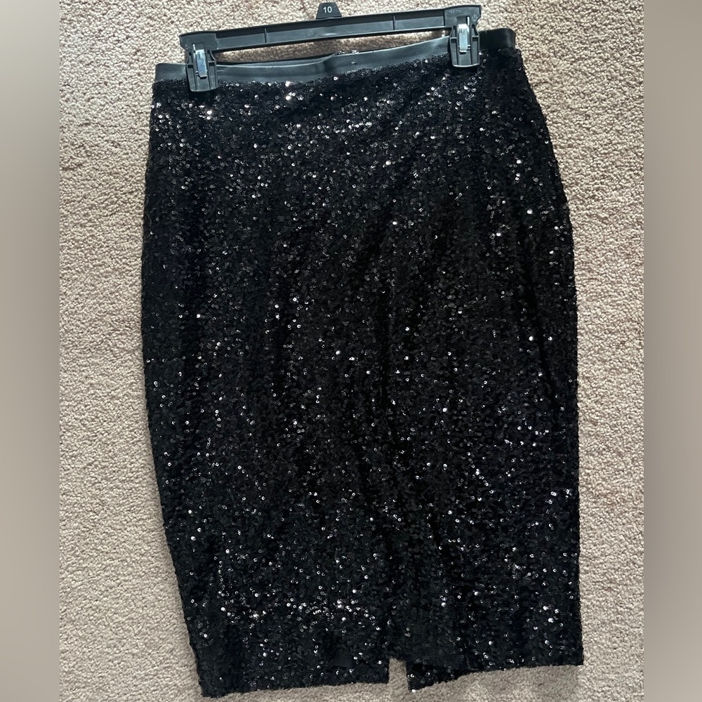 Elegant Black Sequin Skirt